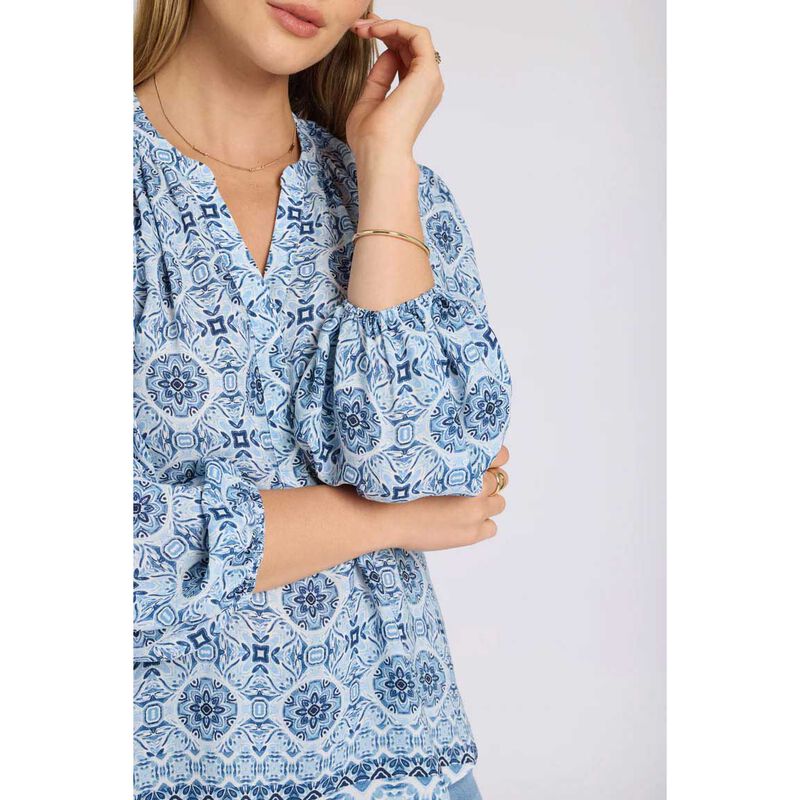 NYDJ Puff Sleeve Popover Blouse image number 2